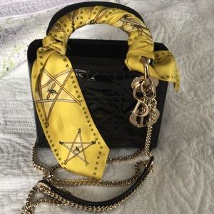 Mini Lady DIOR Black Patent Cannage Calfskin